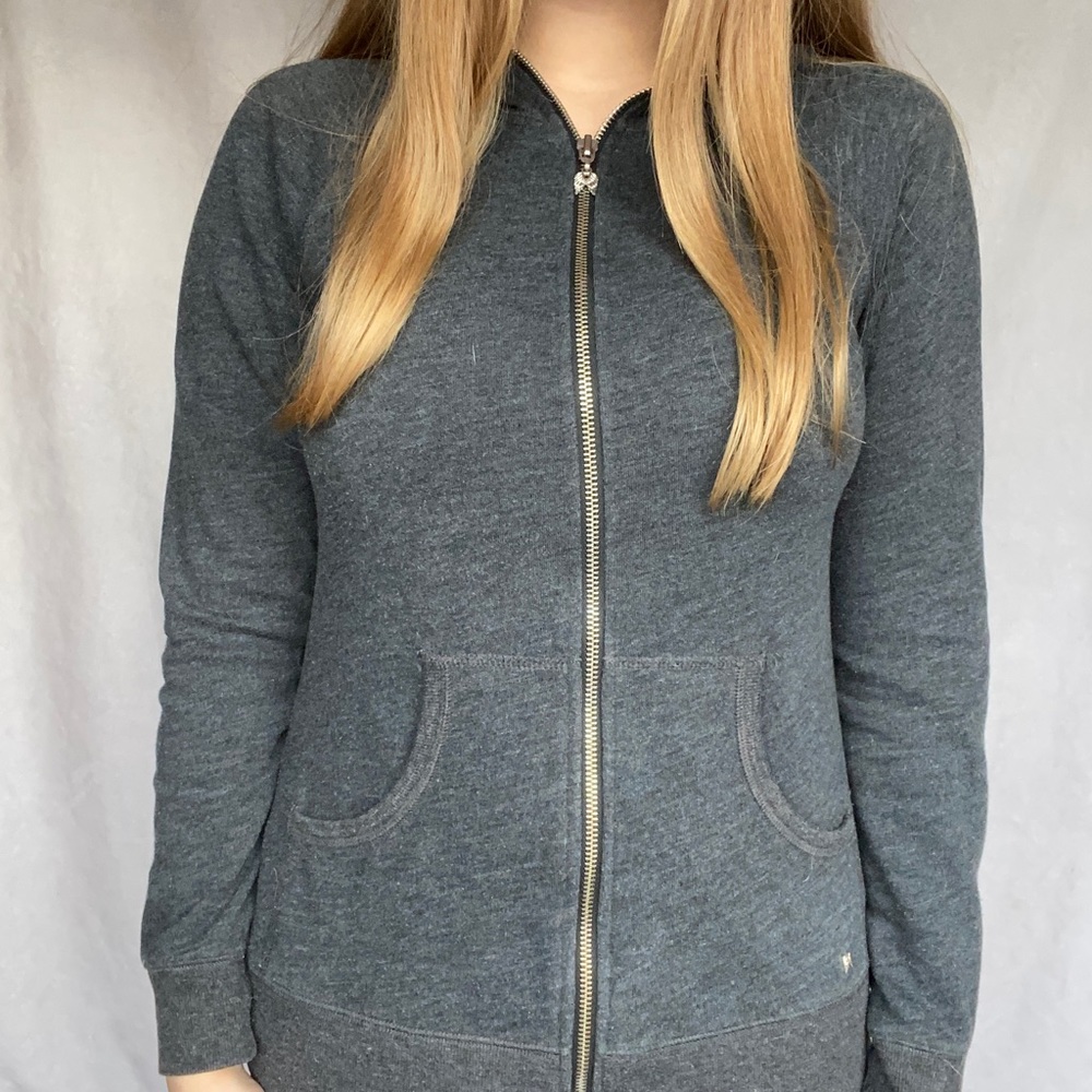 Gray Victoria's secret zip up angel heart jacket